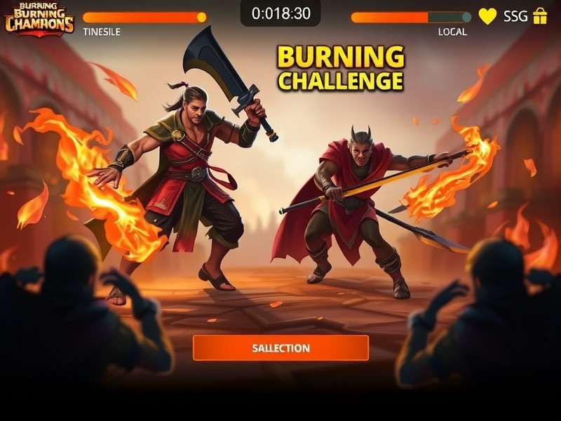 Burning Champions Challenge language selection screen